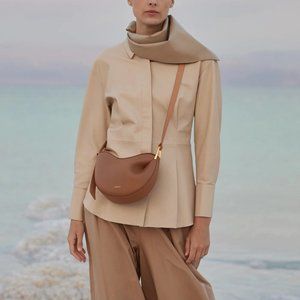 Polene Tonca TEXTURED DUO Crossbody Bag CAMEL